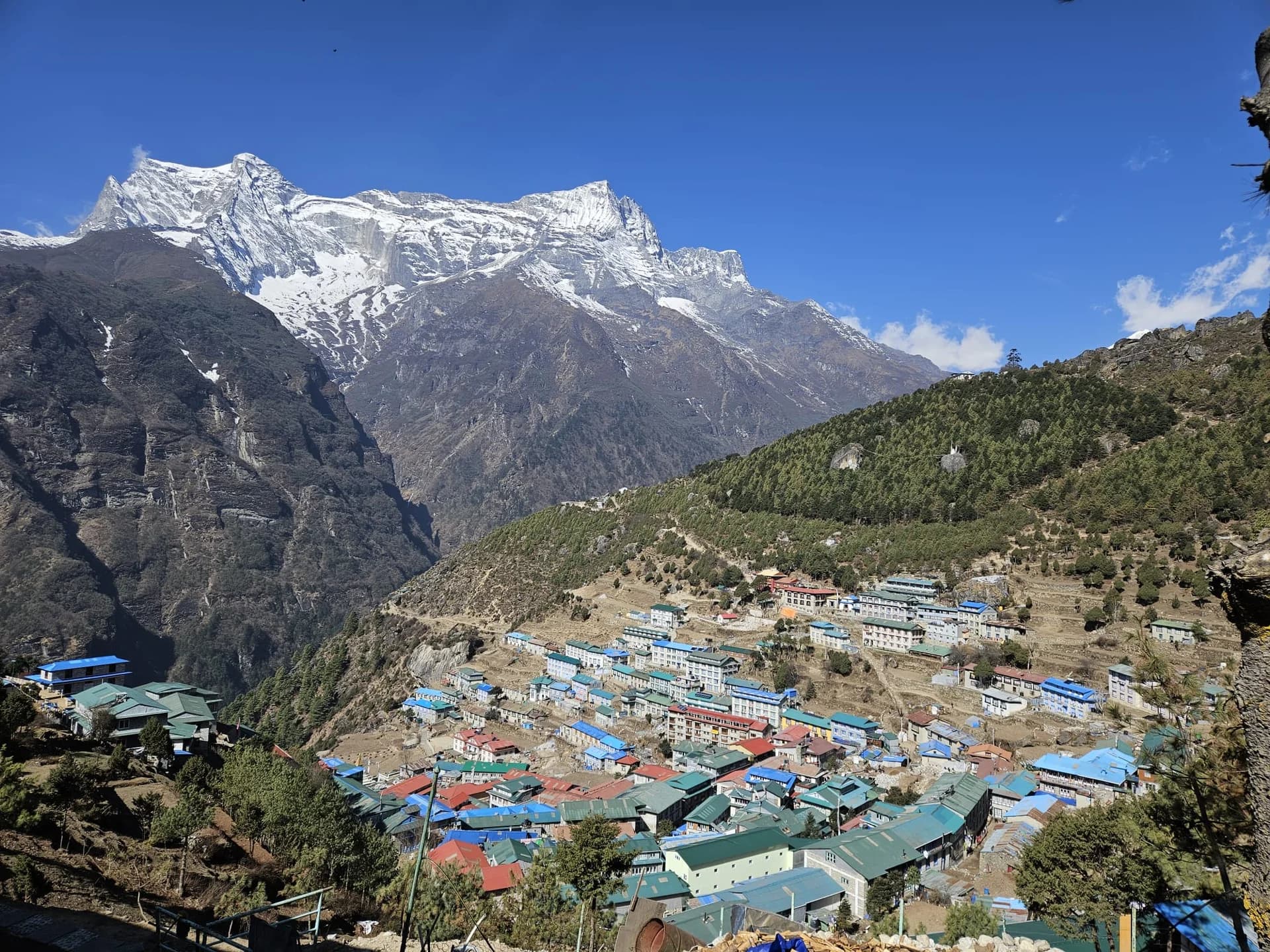 Looking out over Namche Bazaar