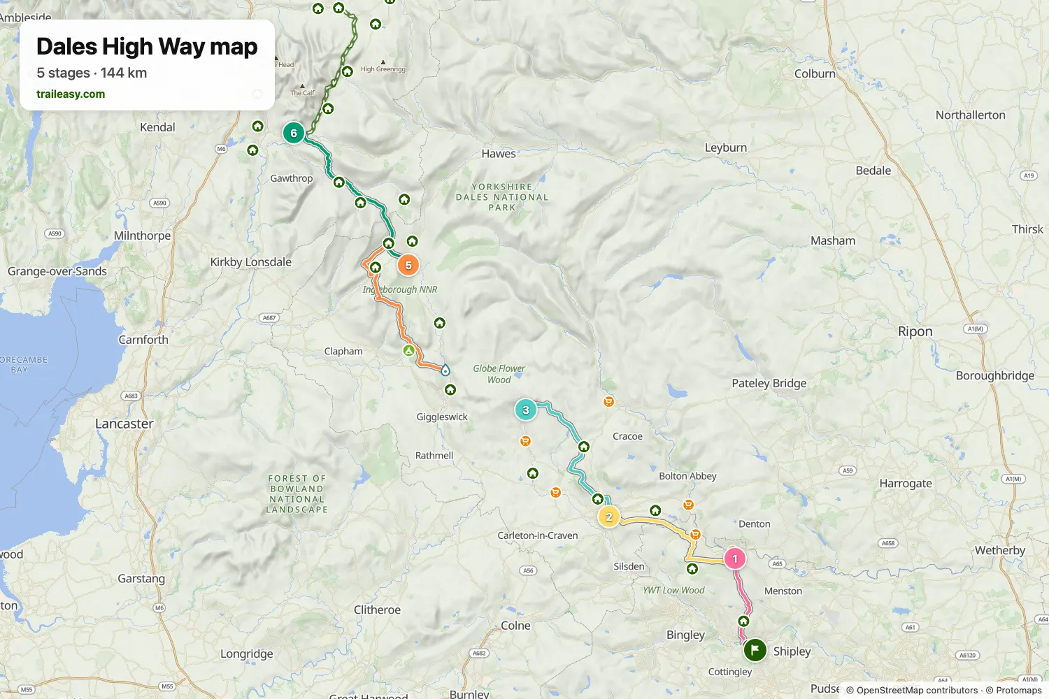 Map of the Dales High Way