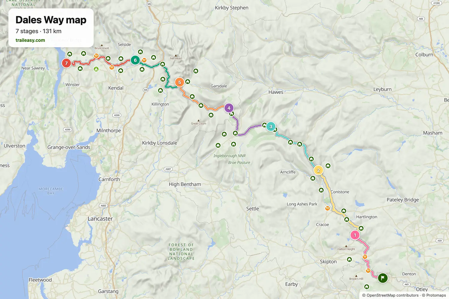 Map of the Dales Way