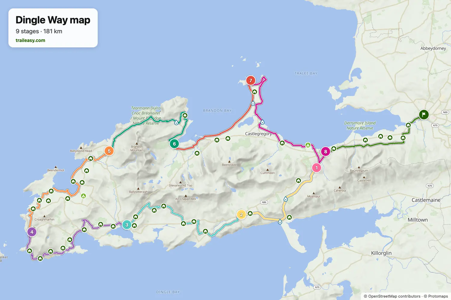 Map of the Dingle Way