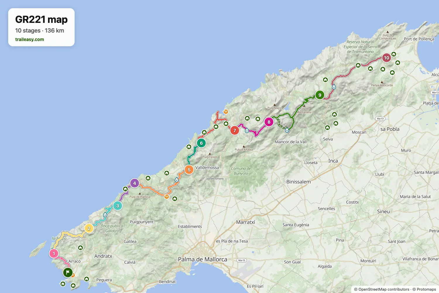 Map of the GR221