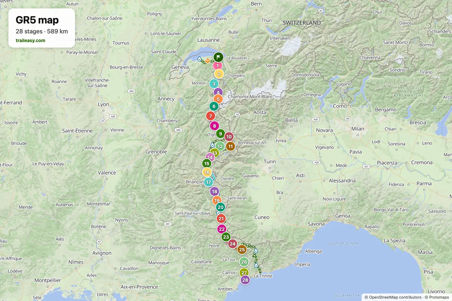 Carte du GR5