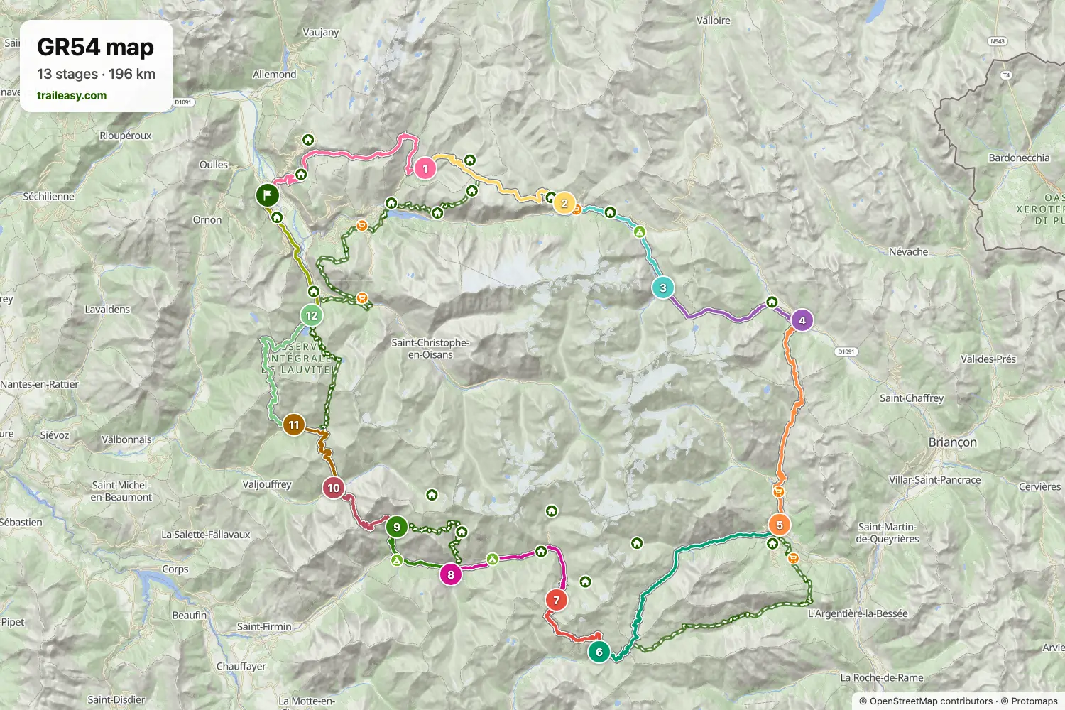 Carte du GR54