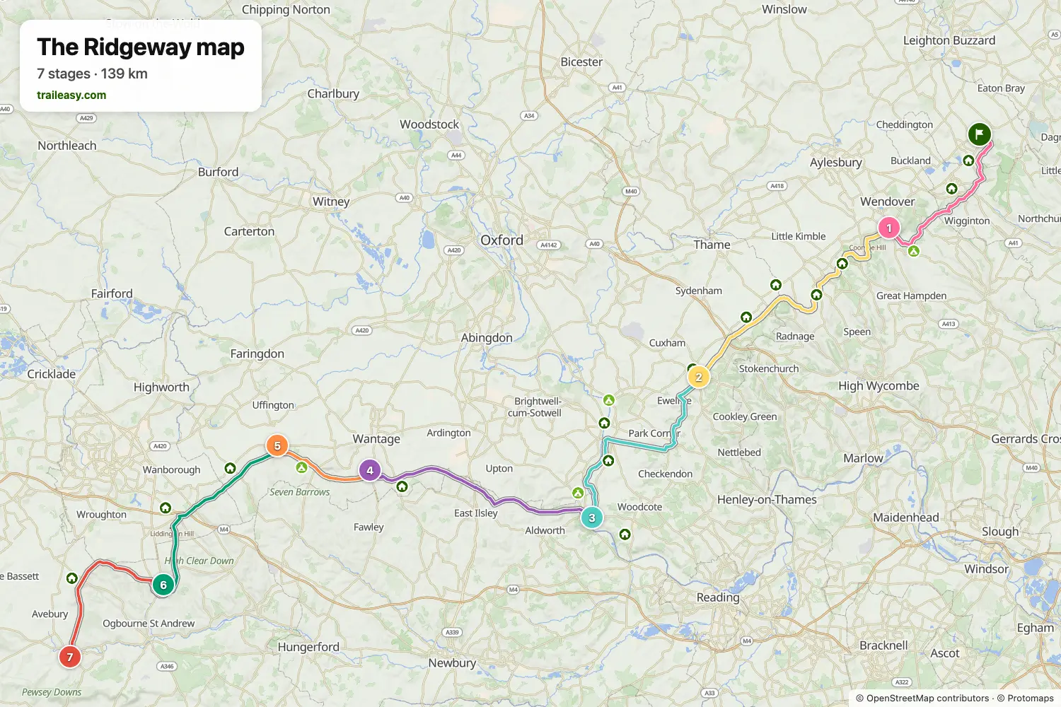 Map of the The Ridgeway