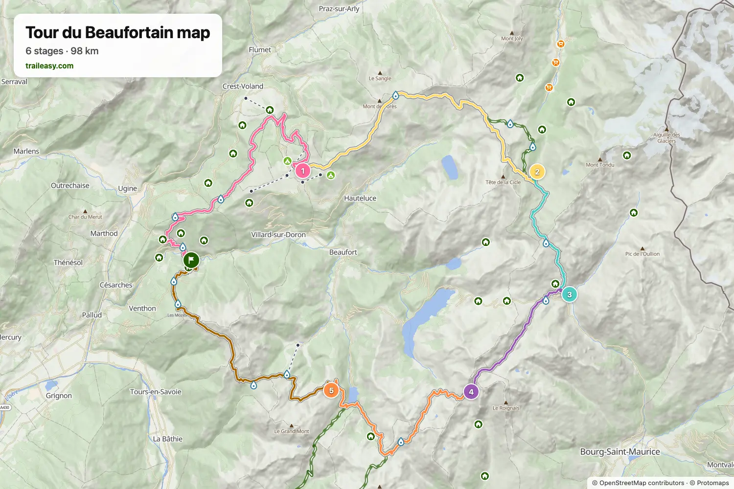 Carte du Tour du Beaufortain